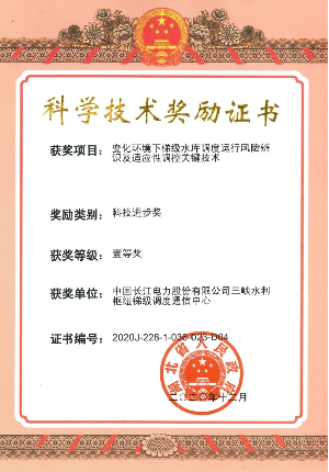 科學(xué)技術(shù)獎勵證書壹等獎